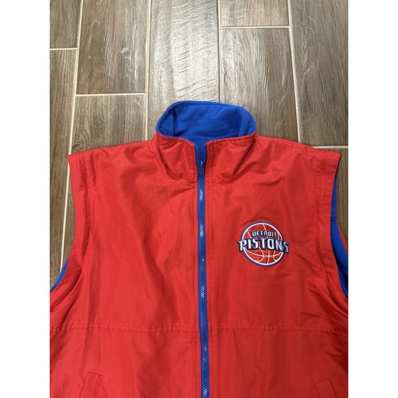 Vintage NBA Detroit Pistons Reversible Zip Up Vest Size XL - Picture 3 of 5